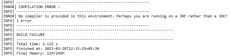 you are running on a jre rather than a jdk